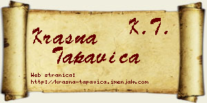 Krasna Tapavica vizit kartica
